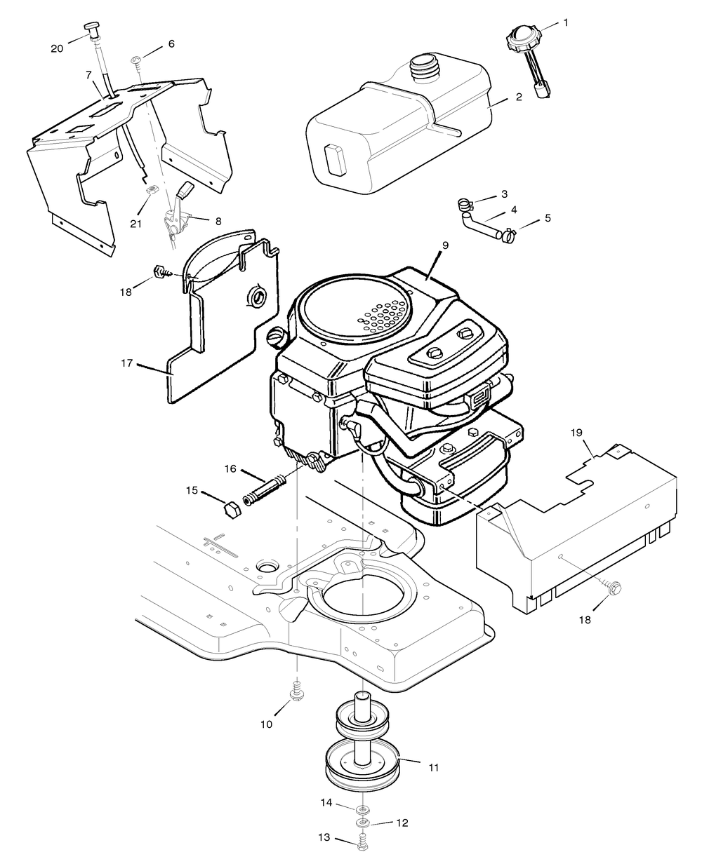 Engine Mount Diagram and Parts List for 46906X99A 1996 Briggs and Stratton Lawn Tractor